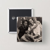 Obama-Eerste Familie Vierkante Button 5,1 Cm (Voorkant /achterkant)