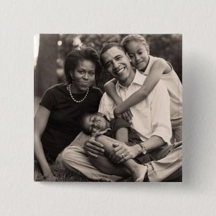 Obama-Eerste Familie Vierkante Button 5,1 Cm