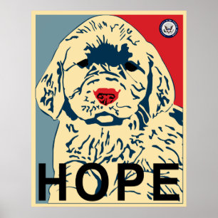 obama eerste puppy - hoop poster