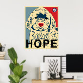 obama eerste puppy - hoop poster (Thuiskantoor)