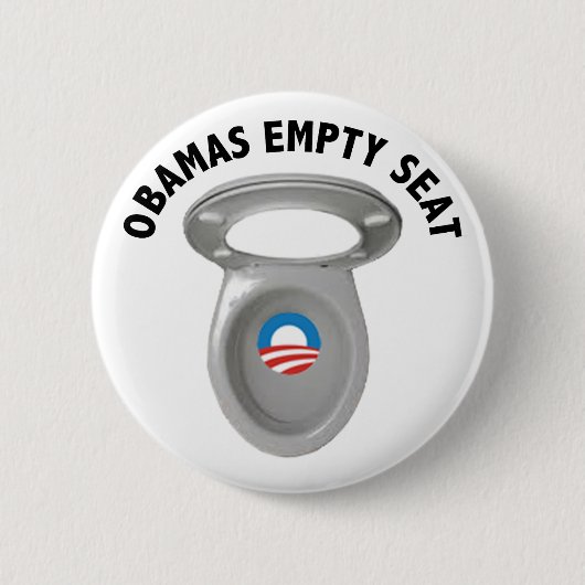 Obama Empty Chairman - Toilet Seat Ronde Button 5,7 Cm (Voorkant)