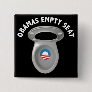 Obama Empty Chairman - Toilet Seat Vierkante Button 5,1 Cm
