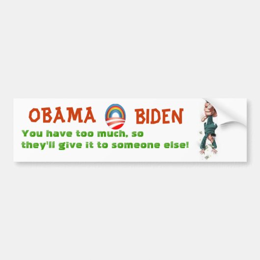 OBAMA en BIDEN zullen u belasten met armoede Bumpersticker (Voorkant)