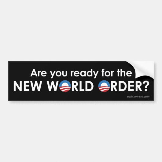 Obama en de Nieuwe Wereldorde Bumpersticker (Voorkant)