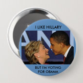 OBAMA EN HILLARY RONDE BUTTON 4,0 CM (Voorkant /achterkant)