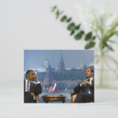 Obama en Medvedev Briefkaart (Staand voorkant)
