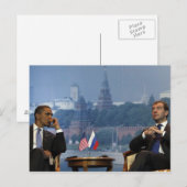 Obama en Medvedev Briefkaart (Voorkant / Achterkant)