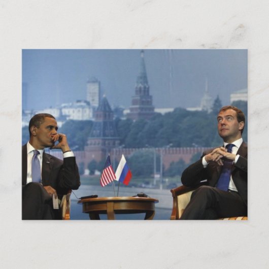 Obama en Medvedev Briefkaart (Voorkant)
