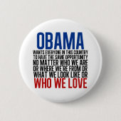 Obama & Equality Ronde Button 5,7 Cm (Voorkant)