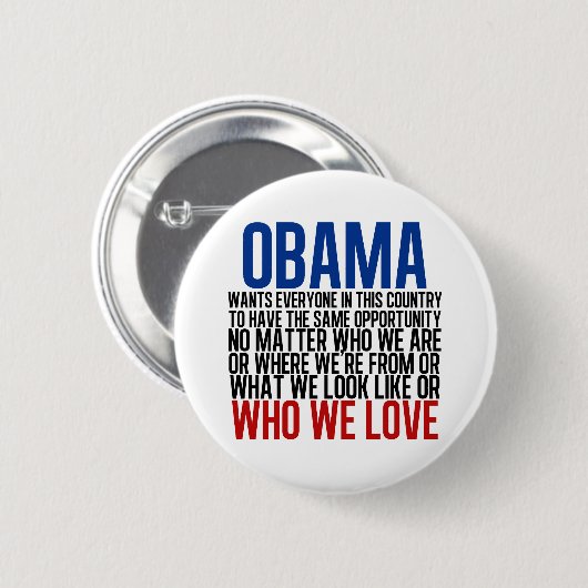 Obama & Equality Ronde Button 5,7 Cm (Voorkant /achterkant)