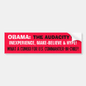 OBAMA: ERVARING, MAKE GELOOF EN HYPE! BUMPERSTICKER (Voorkant)