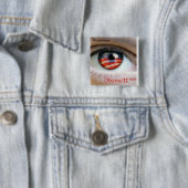 Obama Eye Vierkante Button 5,1 Cm (In situ)