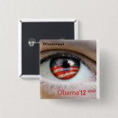 Obama Eye Vierkante Button 5,1 Cm (Voorkant /achterkant)
