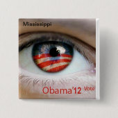 Obama Eye Vierkante Button 5,1 Cm (Voorkant)
