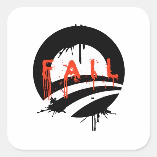 Obama faalt vierkante sticker (Voorkant)