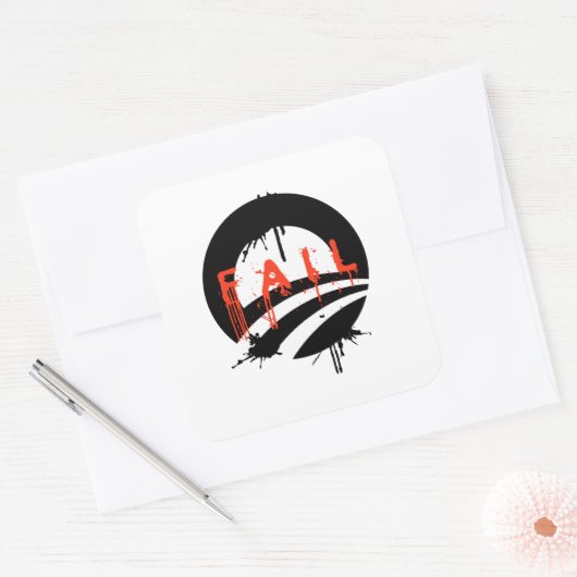 Obama faalt vierkante sticker (Envelop)