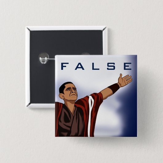 Obama False Vierkante Button 5,1 Cm (Voorkant /achterkant)