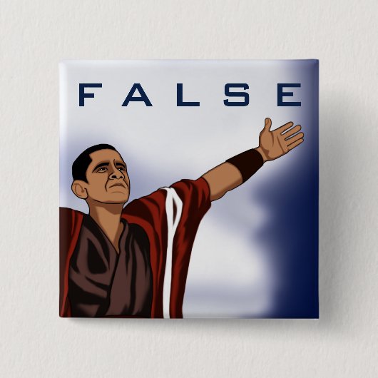 Obama False Vierkante Button 5,1 Cm (Voorkant)