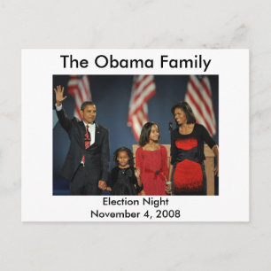Obama Familie - verkiezingsnacht Briefkaart