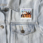 Obama-familie Vierkante Button 5,1 Cm (In situ)