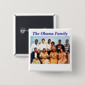 Obama-familie Vierkante Button 5,1 Cm (Voorkant /achterkant)