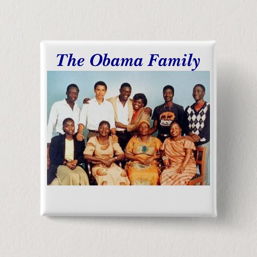 Obama-familie Vierkante Button 5,1 Cm (Voorkant)