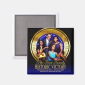 Obama familie zeehondenmagneet magneet (Voorkant / Achterkant)