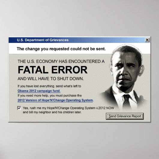 Obama - fatale fout: protesterend Poster (Voorkant)