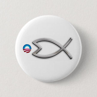Obama Fish Ronde Button 5,7 Cm