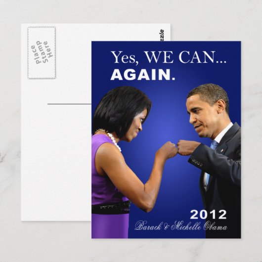 Obama Fist Bump - ja, dat kunnen we ook, nogmaals Briefkaart (Voorkant / Achterkant)