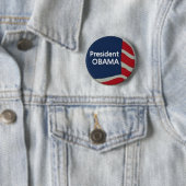 Obama Flag Pin Ronde Button 5,7 Cm (In situ)