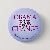 Obama For Change Campaign Button (Voorkant)