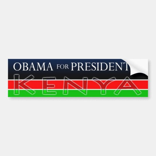 Obama for President of KENYA Bumpersticker (Voorkant)