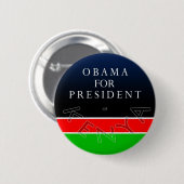 Obama For President of Kenya Button (Voorkant /achterkant)