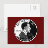 Obama For President (rood) Briefkaart (Voorkant / Achterkant)