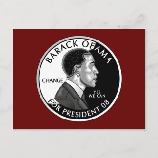 Obama For President (rood) Briefkaart