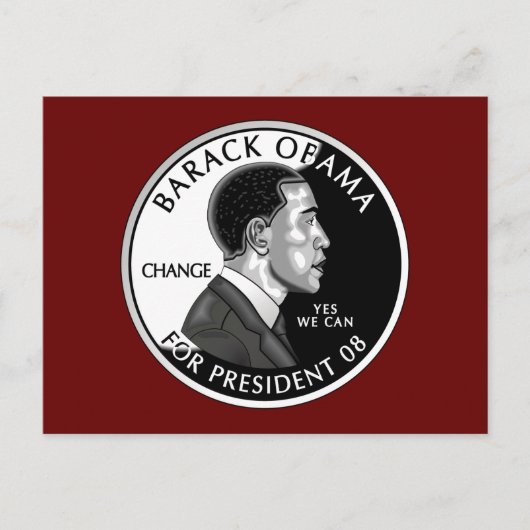 Obama For President (rood) Briefkaart (Voorkant)