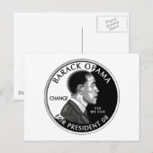 Obama For President (White) Briefkaart (Voorkant / Achterkant)