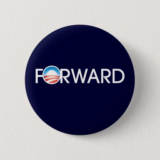 Obama Forward Logo Ronde Button 5,7 Cm (Voorkant)