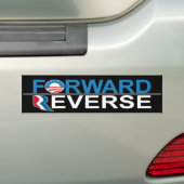 Obama Forward - Romney Reverse Bumpersticker (Op auto)