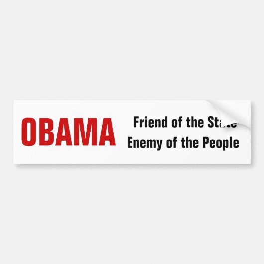 OBAMA Friend of Enemy? Bumpersticker (Voorkant)