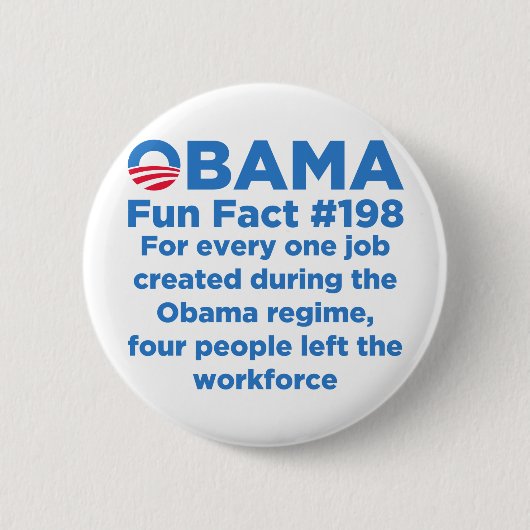 Obama Fun Facts Ronde Button 5,7 Cm (Voorkant)