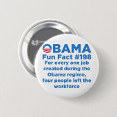 Obama Fun Facts Ronde Button 5,7 Cm (Voorkant /achterkant)