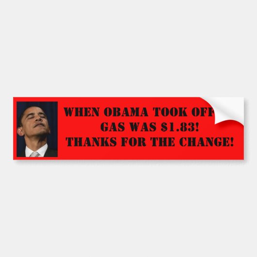 Obama Gas Price Bumpersticker (Voorkant)