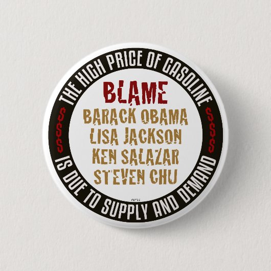 Obama Gasoline Ronde Button 5,7 Cm (Voorkant)