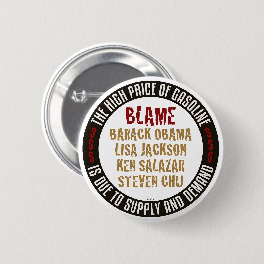 Obama Gasoline Ronde Button 5,7 Cm (Voorkant /achterkant)
