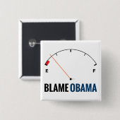 Obama-gasprijzen Vierkante Button 5,1 Cm (Voorkant /achterkant)