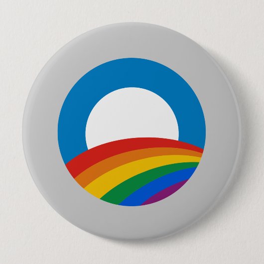 Obama Gay Pride Ronde Button 4,0 Cm (Voorkant)