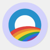 Obama Gay Pride Ronde Sticker (Voorkant)