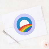 Obama Gay Pride Ronde Sticker (Envelop)